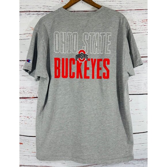 Ohio State Buckeyes Champion Gray T-Shirt XL Logo Front & Back OSU Go Bucks! - Picture 7 of 9